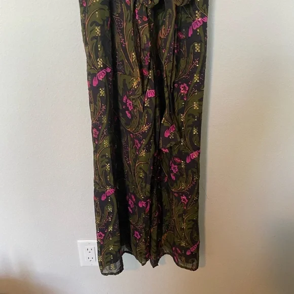 Anthropologie Floral Jumpsuit - Green and Pink - Picture 9 of 15